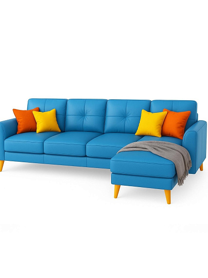 Химчистка кожаного 4-х местного углового дивана в Хамовниках